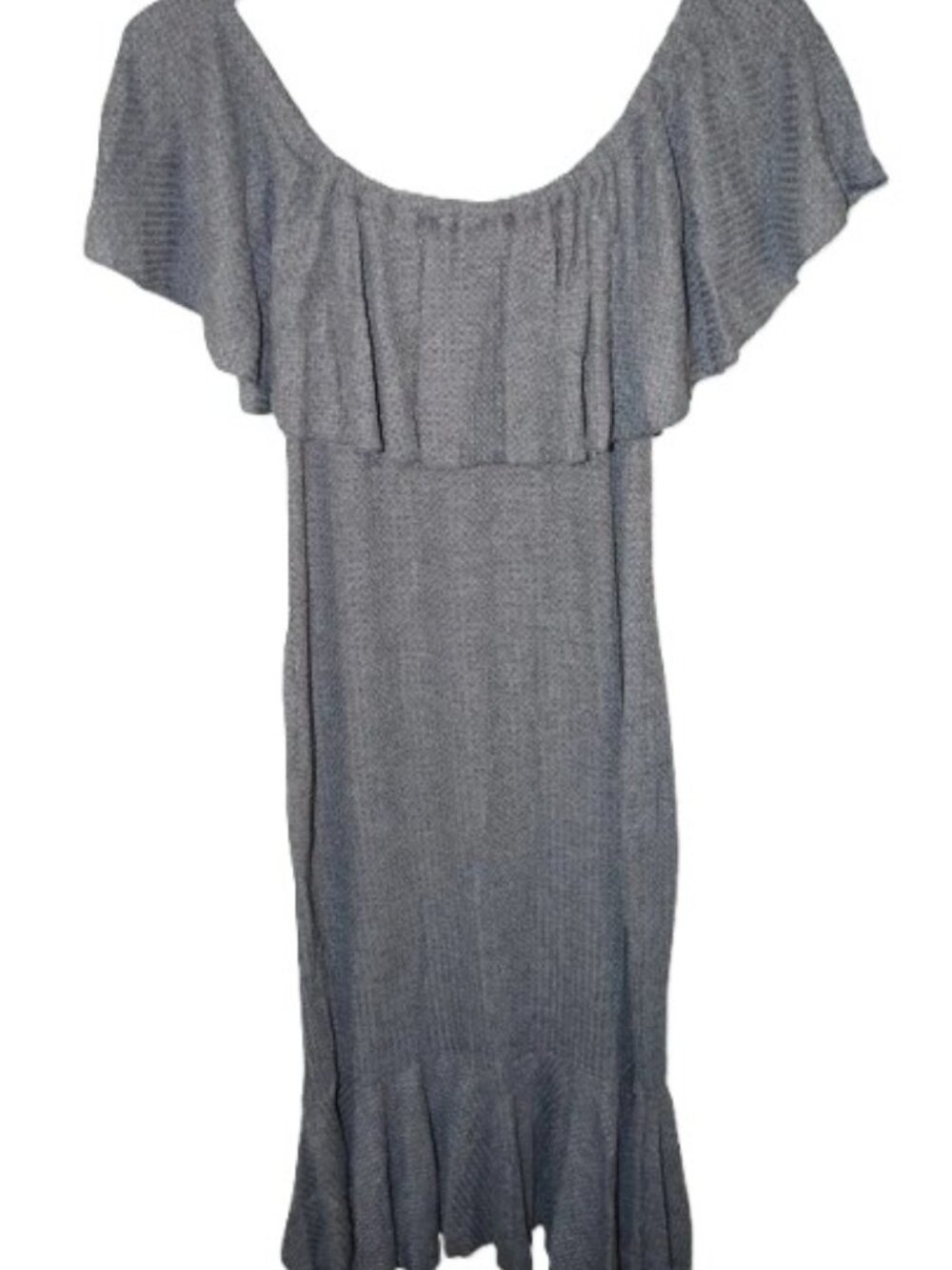 LuLaRoe Cici Dress XL‎ Ruffles Travel Cruise Party Flounce Solid Gray Mermaid